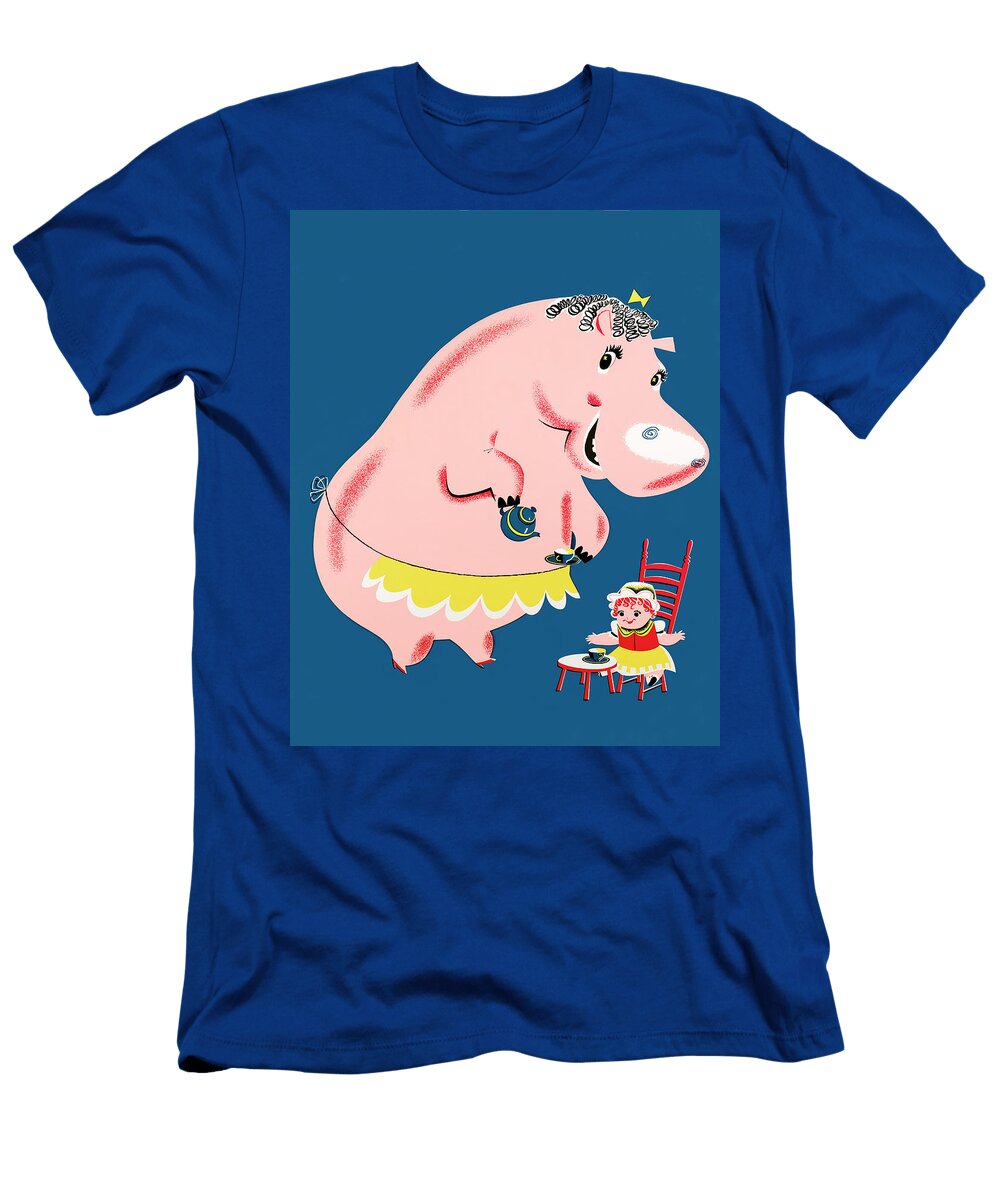 Hippopotamus Having Tea Csa Images T-Shirt