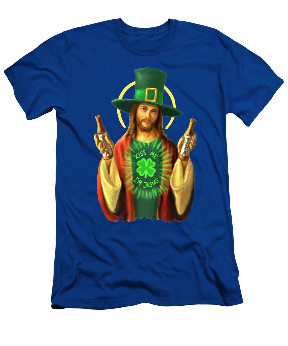 Hoppy St Pattys Day Jesus David Burgess T-Shirt