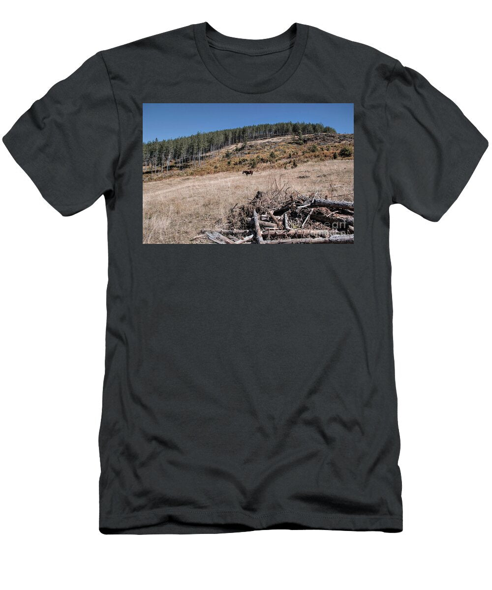 Horse on Mountain Pasture Bratislav Braca Stefanovic T-Shirt