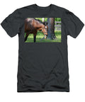 Horse with His Tongue Sticking Out Eating Dejavu Designs T-Shirt