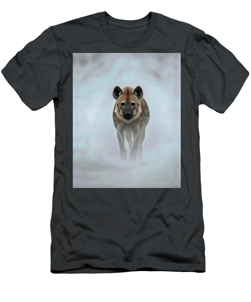Hyena Misty Fog Impasto Wildlife Oil Wall Art Ramy Hefny T-Shirt