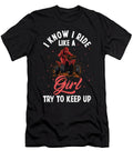 I Know I Ride Like Girl 4 Wheel Atv Quad Biker Florian Dold Art T-Shirt