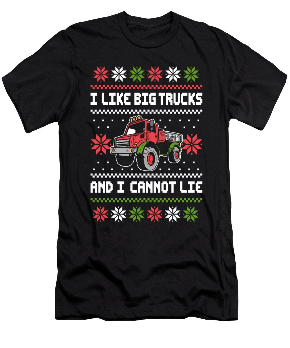 I Like Big Trucks Monstertruck Ugly Christmas Sweater Alessandra Roth T-Shirt