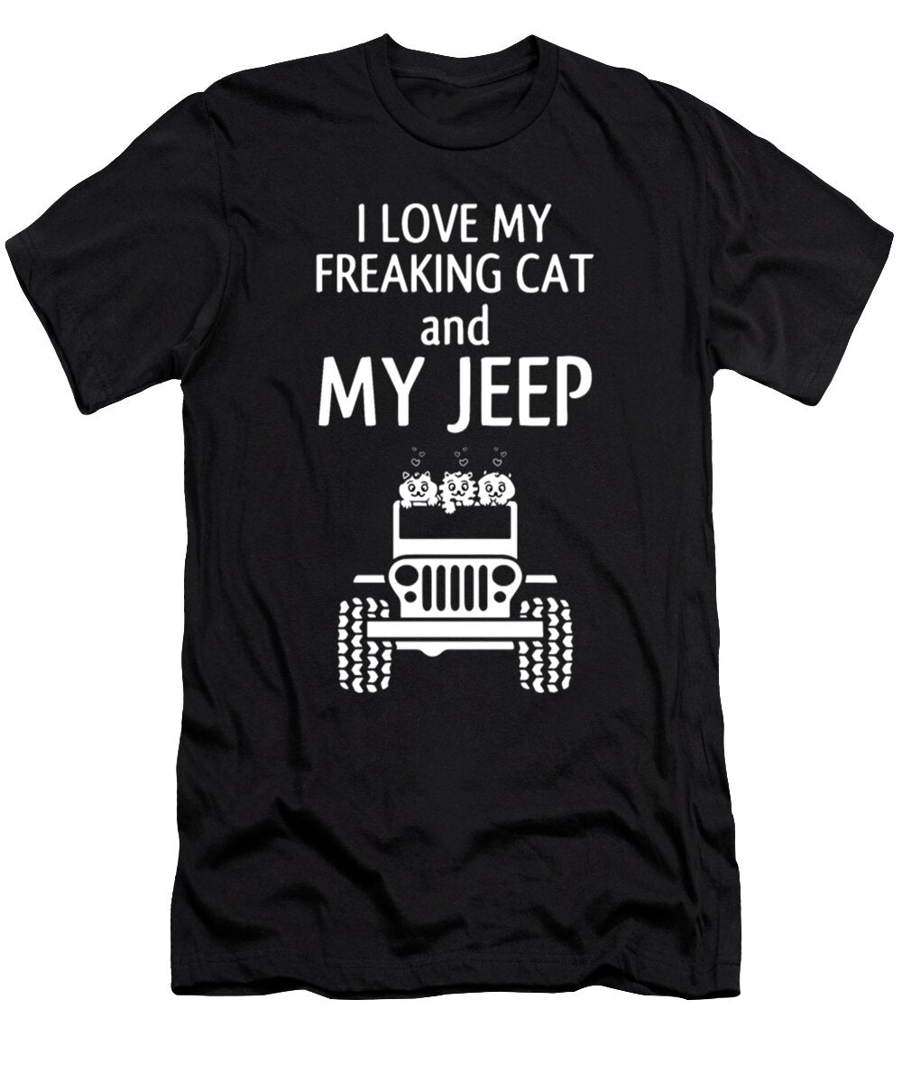I Love My Freaking Cat and My Jeep Tinh Tran Le Thanh T-Shirt