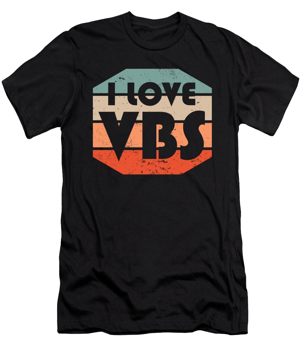 I Love Vbs Summer Camp Vacation Bible School Crew Retro Maximus Designs T-Shirt