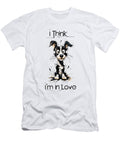 I Think Im in Love Funny Big Eyed Cartoon Dog Illustration Marian Voicu T-Shirt