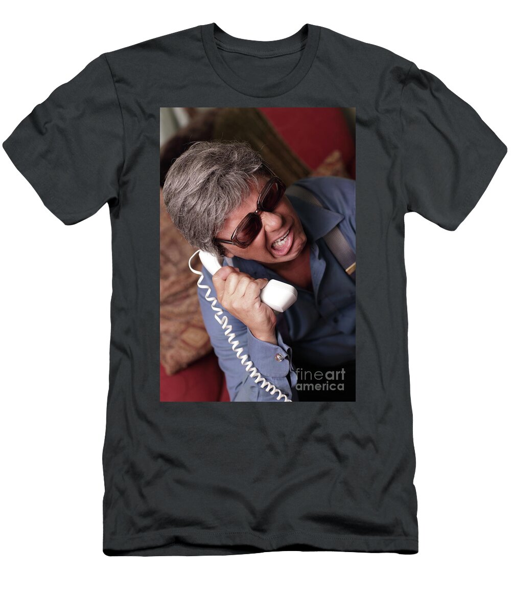 Idiot Businessman Screaming on the Phone Which Is Upside Down Felix Mizioznikov T-Shirt