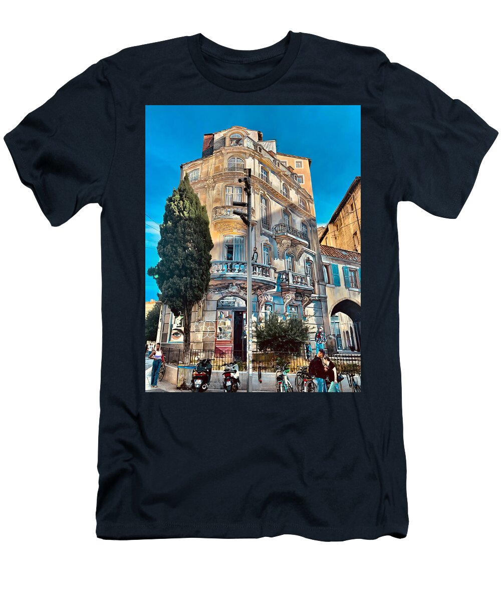 Illusion Mural of a Building on a Building Michele Gandee T-Shirt