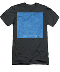 Independence Mo City Vector Road Map Blue Text Frank Ramspott T-Shirt