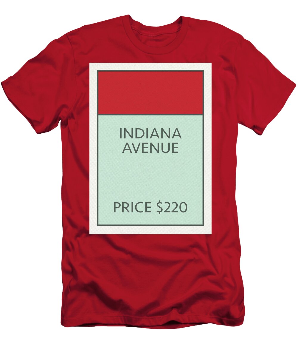 Indiana Avenue Vintage Retro Monopoly Board Game Card Design Turnpike T-Shirt
