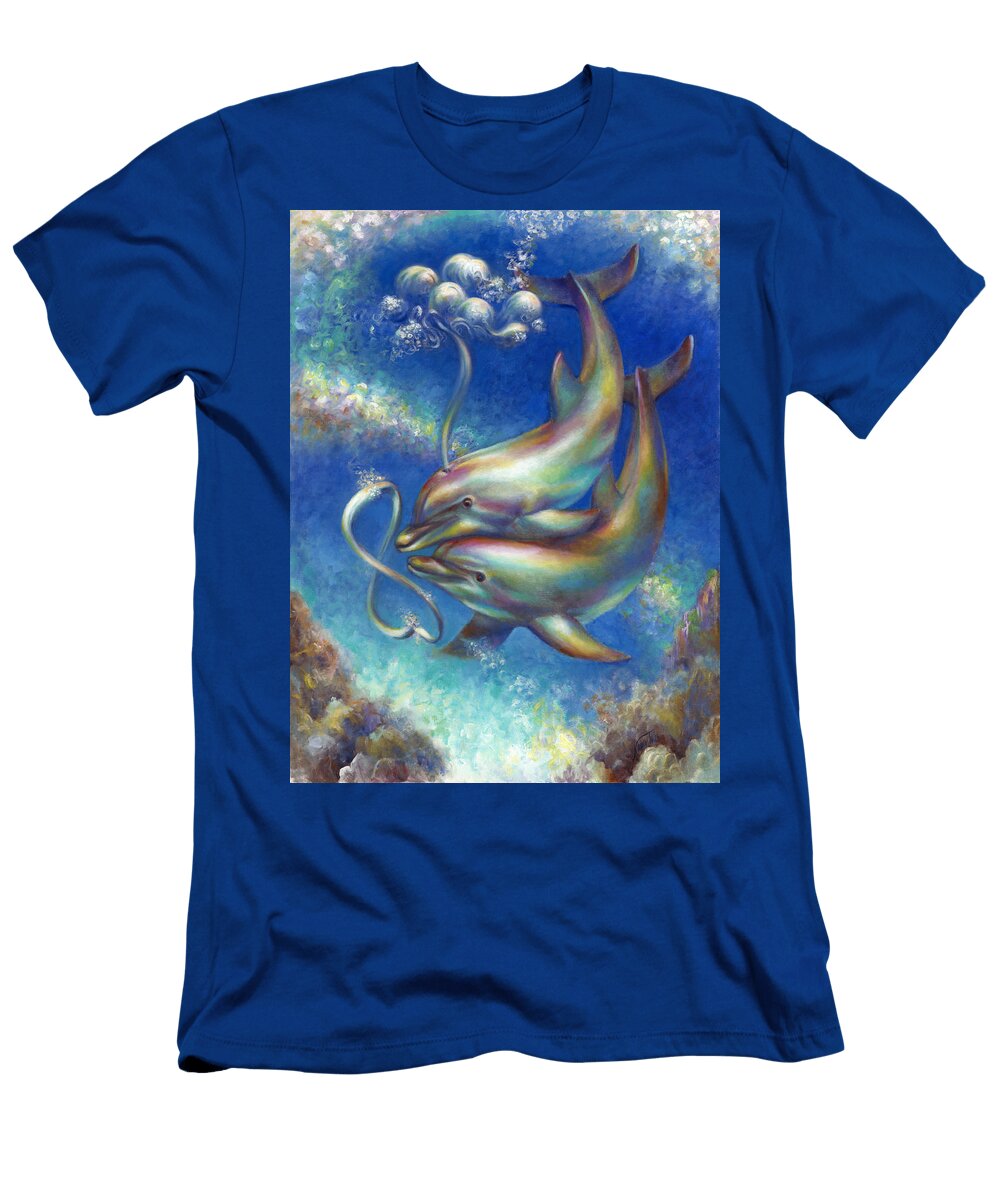 Infinity Bottlenose Dolphins At Play Nancy Tilles T-Shirt