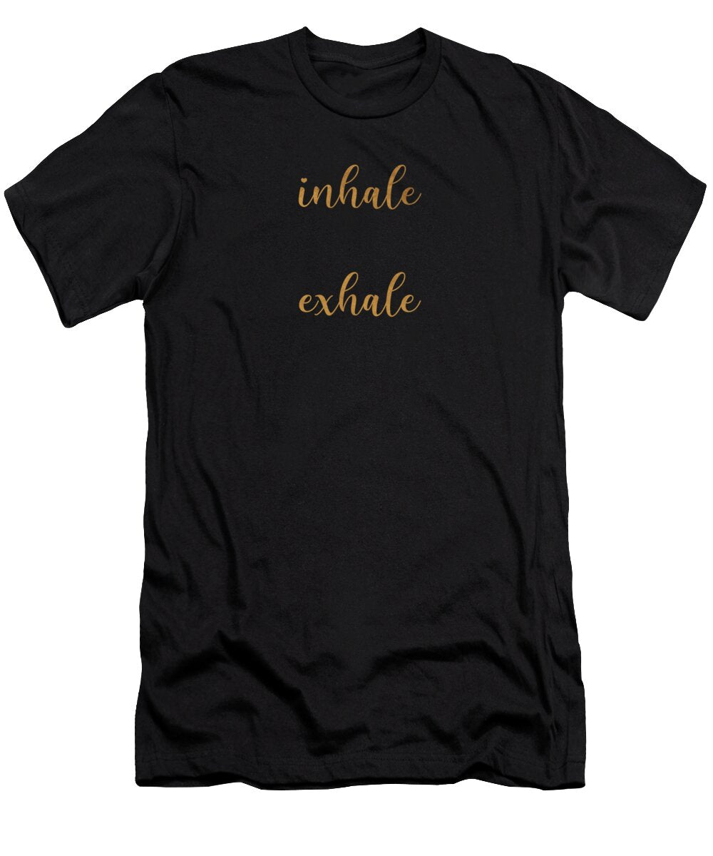 Inhale Exhale Minimalist Typography Quote Print White Cosmic Soup T-Shirt