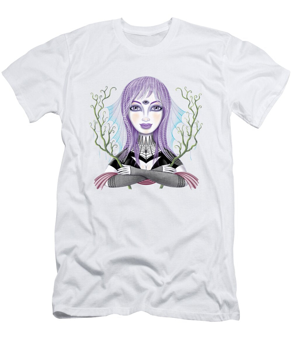 Insect Girl Spiderella with Branches Valerie White T-Shirt