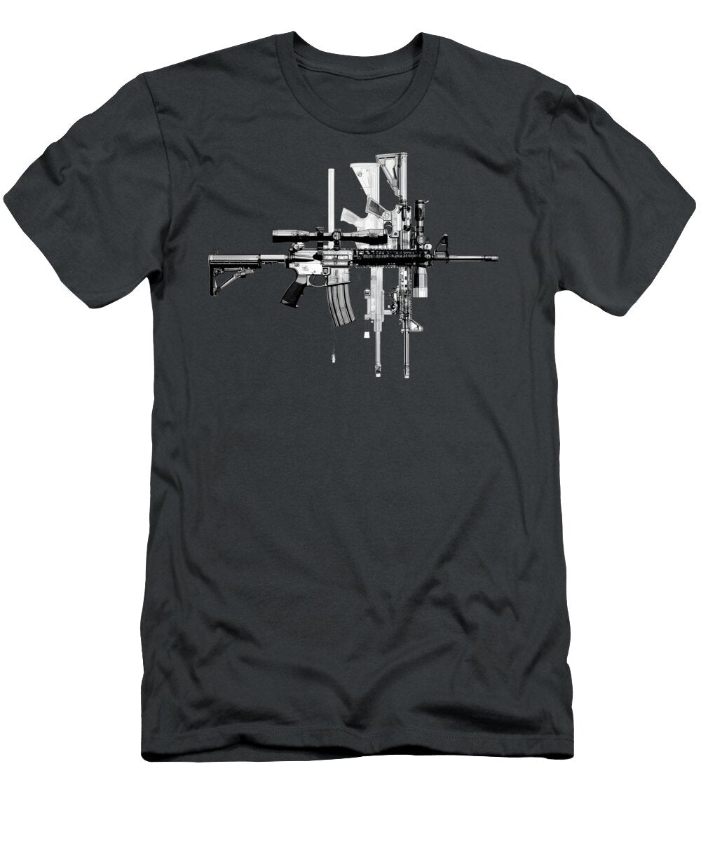 Intricate Rifle Blueprint Peter Awax T-Shirt