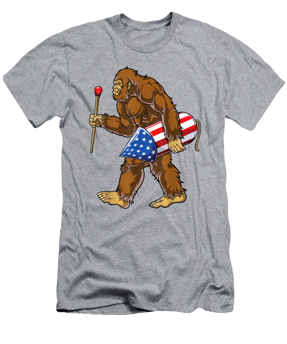 Ireworks 4th of July Kids Boys Sasquatch Acee Hailey T-Shirt