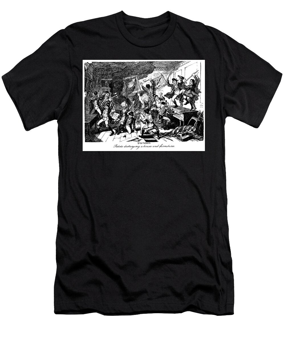 Irish Rebellion 1798 Rebels Destroying a House George Cruikshank T-Shirt