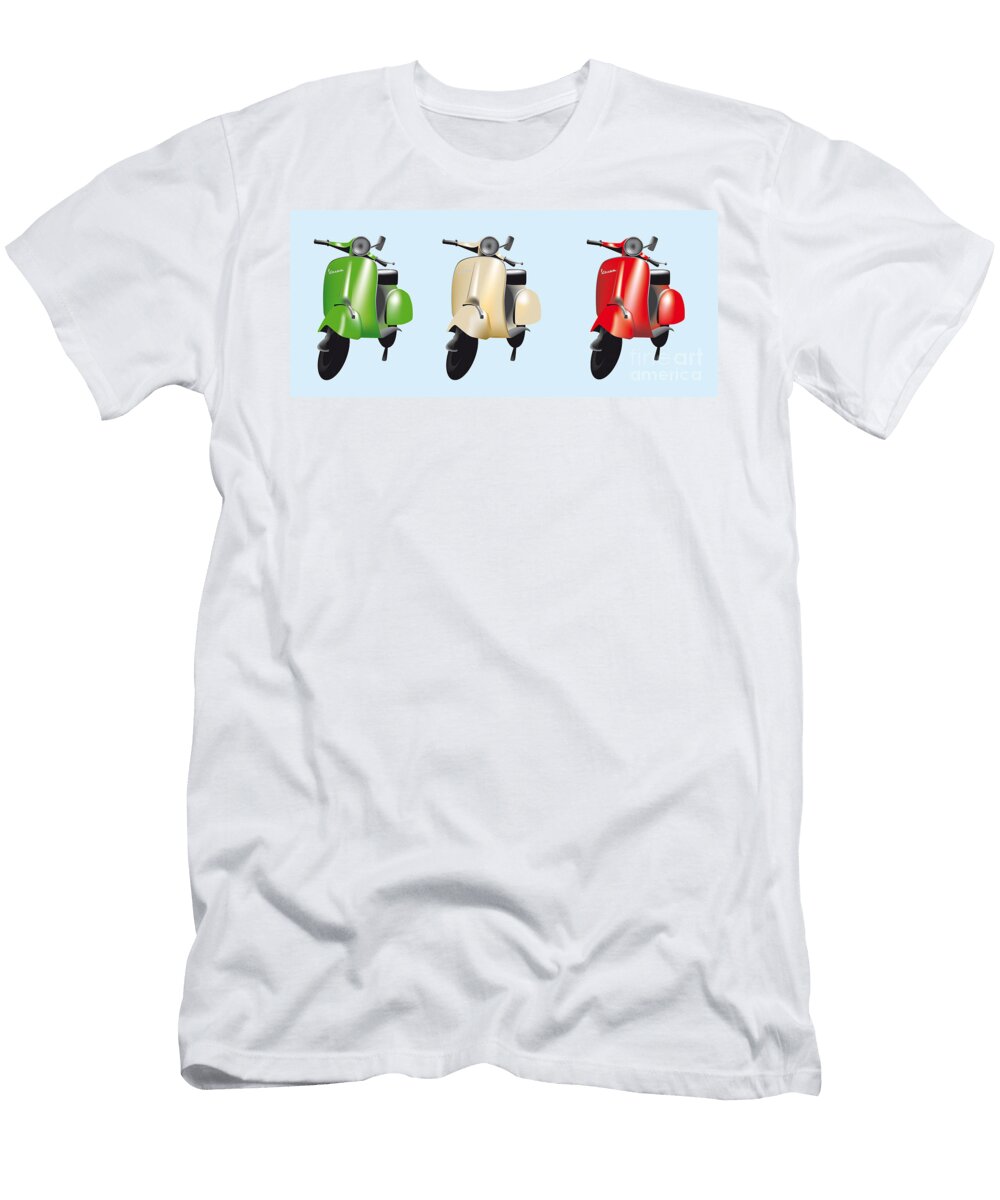 Italian Flag Vespa Ipics Photography T-Shirt