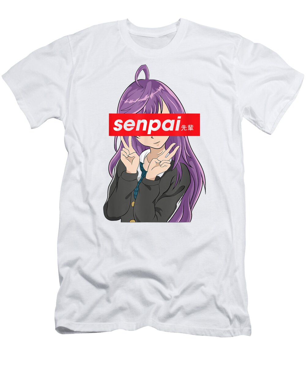 Japanese Anime Girl Notice Me Senpai Dnt Prints T-Shirt
