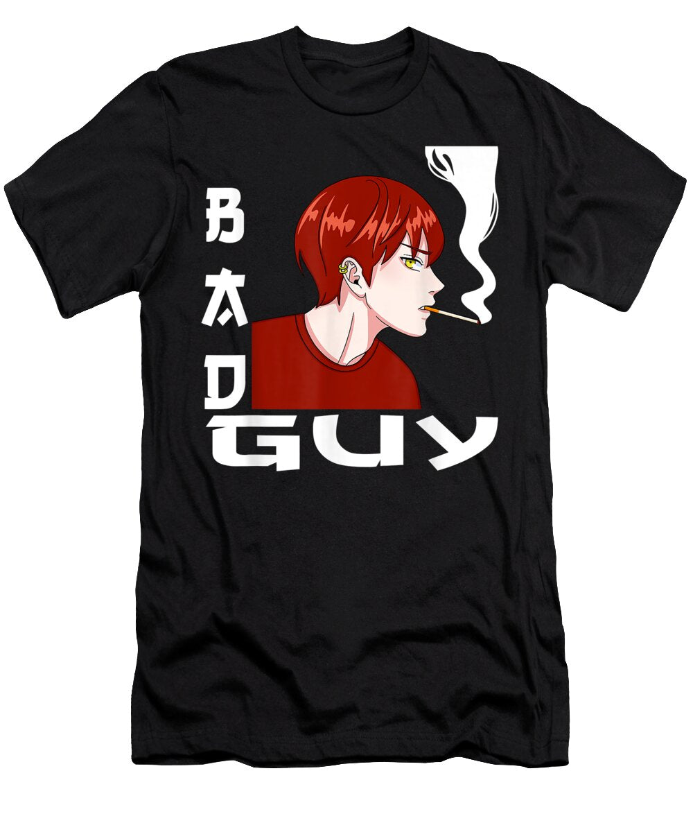 Japanese Manga Kanji Bad Guy Anime Boy Dnt Prints T-Shirt