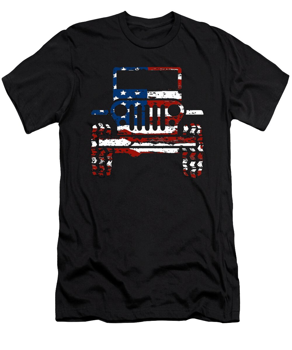 Jeep American Flag Vintage Tinh Tran Le Thanh T-Shirt