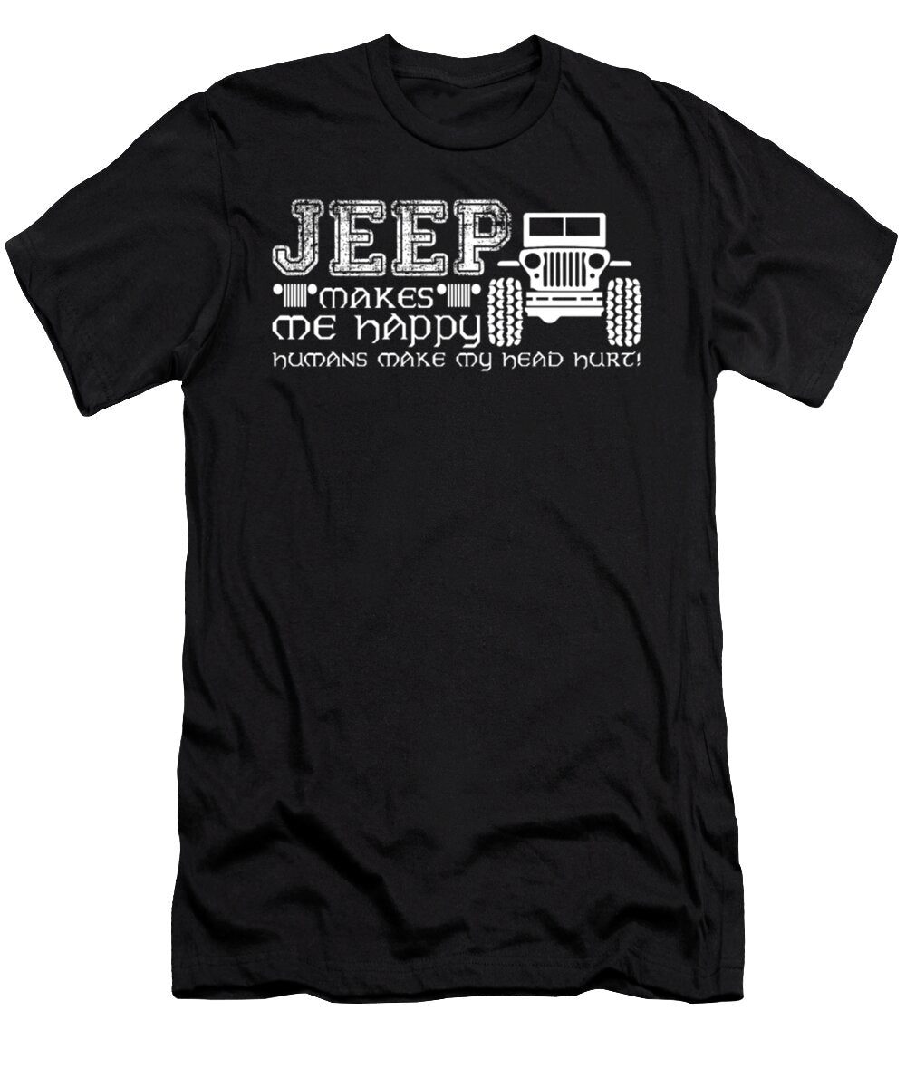 Jeep Makes Me Happy Vintage Tinh Tran Le Thanh T-Shirt