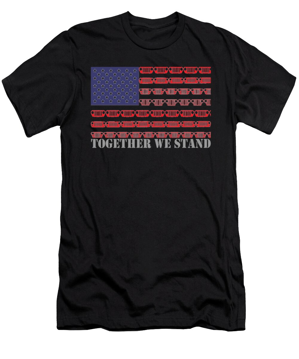Jeep Together We Stand American Flag Tinh Tran Le Thanh T-Shirt