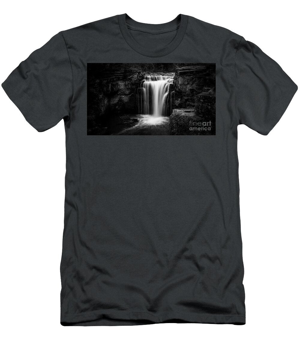 Jesmond Dene Waterfall in Monochrome Andrew Pounder T-Shirt