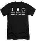 Jesus Coffee and Cats Is All I Need Christian Noirty Designs T-Shirt
