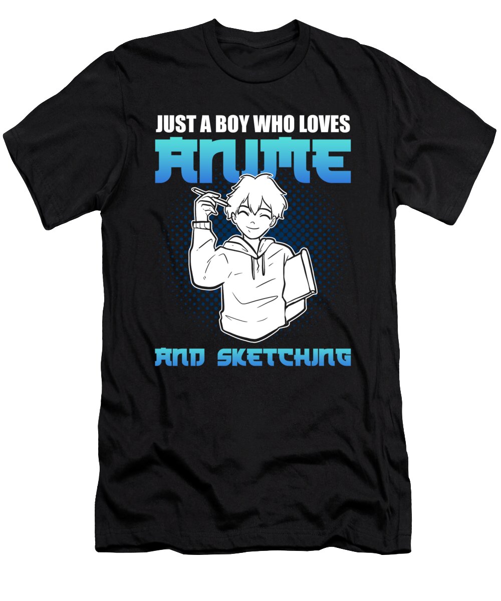 Just a Boy Who Loves Anime and Sketching Anime Manga Alessandra Roth T-Shirt