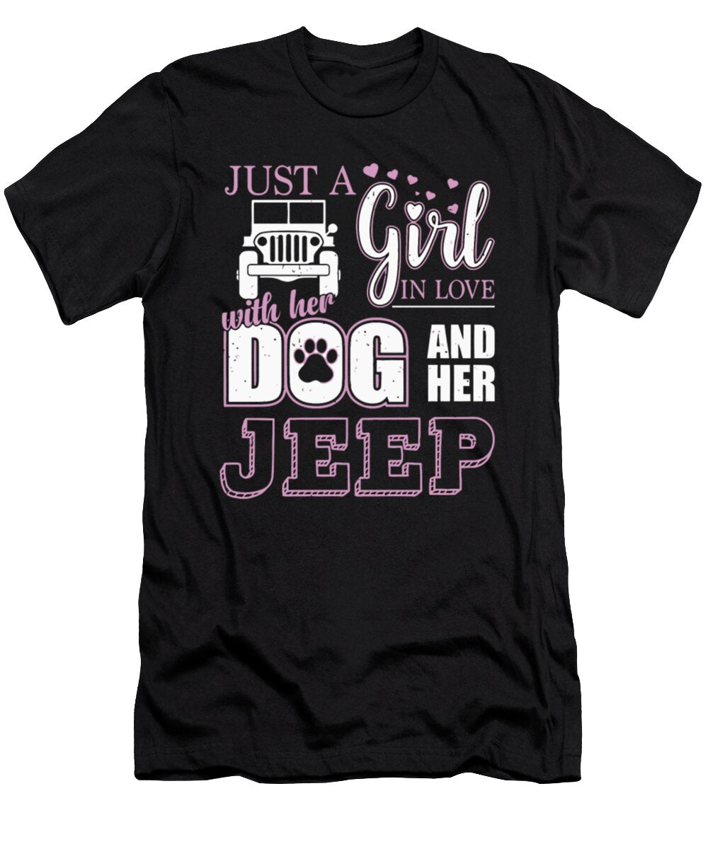 Just a Girl in Love with Her Dog and Her Jeep Tinh Tran Le Thanh T-Shirt