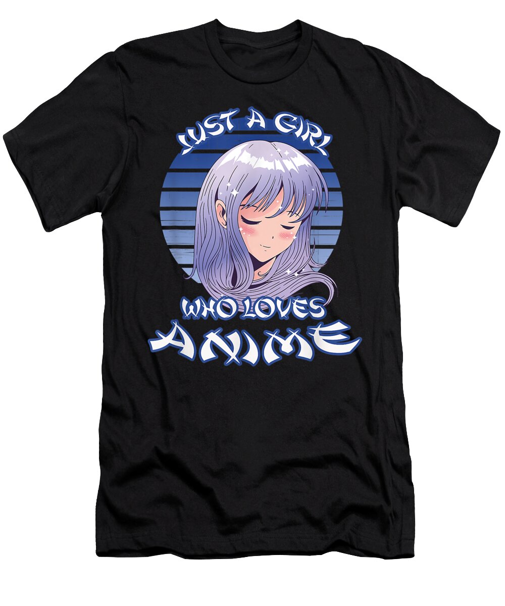 Just a Girl Who Loves Anime for Teen Girls Anime Vintage Dnt Prints T-Shirt