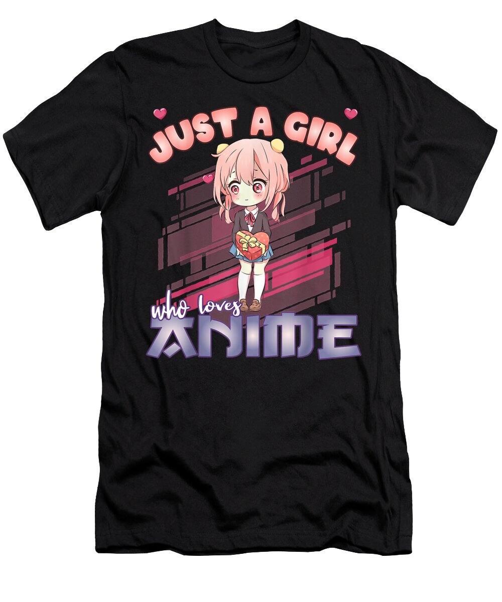 Just a Girl Who Loves Anime Merch Anime Girl Manga Dnt Prints T-Shirt