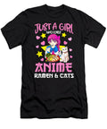 Just a Girl Who Loves Anime Ramen and Cat Cute Japanese Gift Dnt Prints T-Shirt