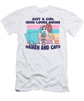 Just a Girl Who Loves Anime Ramen and Cats Funny Dnt Prints T-Shirt