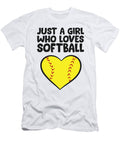 Just a Girl Who Loves Softball Cute Softball Eq Designs T-Shirt
