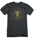 Just Bee Geometric Zen Bee Meditating Over Honeycomb Hive Laura Ostrowski T-Shirt