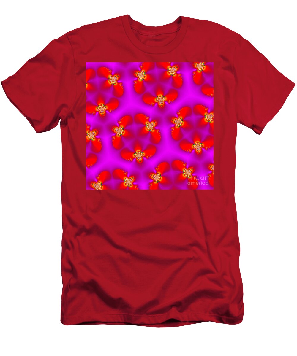 Kaleidoscope of Red Flowers Renee Trenholm T-Shirt