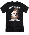 Kawaii Anime Just a Girl Who Really Loves Anime and Cats Dnt Prints T-Shirt