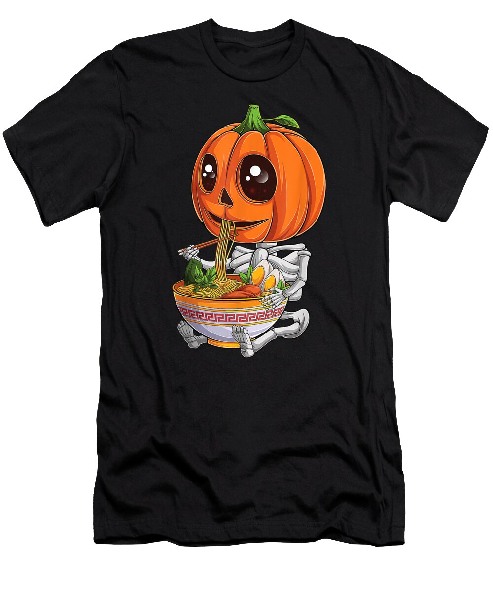 Kawaii Japanese Anime Pumpkin Halloween Ramen Food Lovers Dnt Prints T-Shirt
