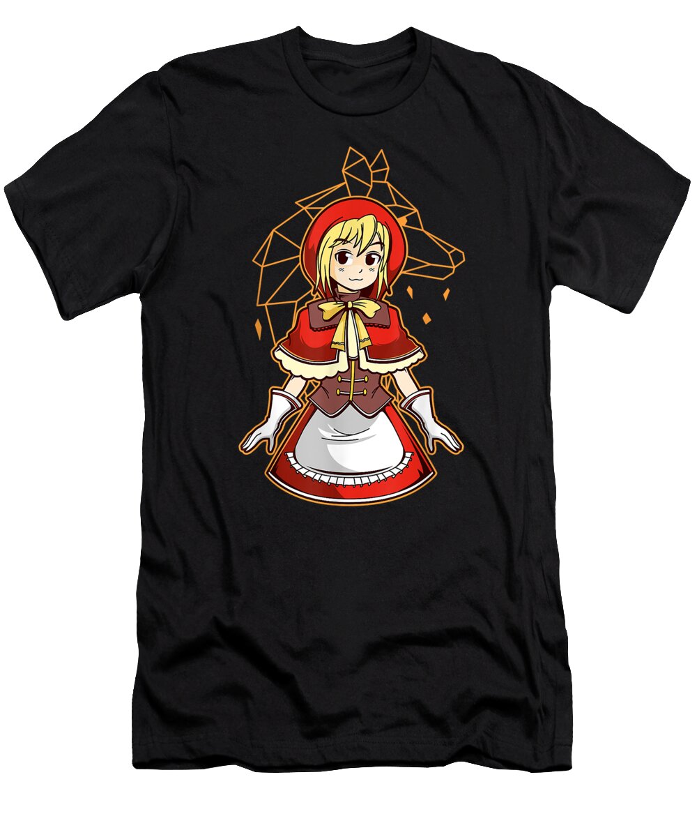 Kawaii Japanese Anime Red Riding Hood Girl Manga Lovers Gift Dnt Prints T-Shirt