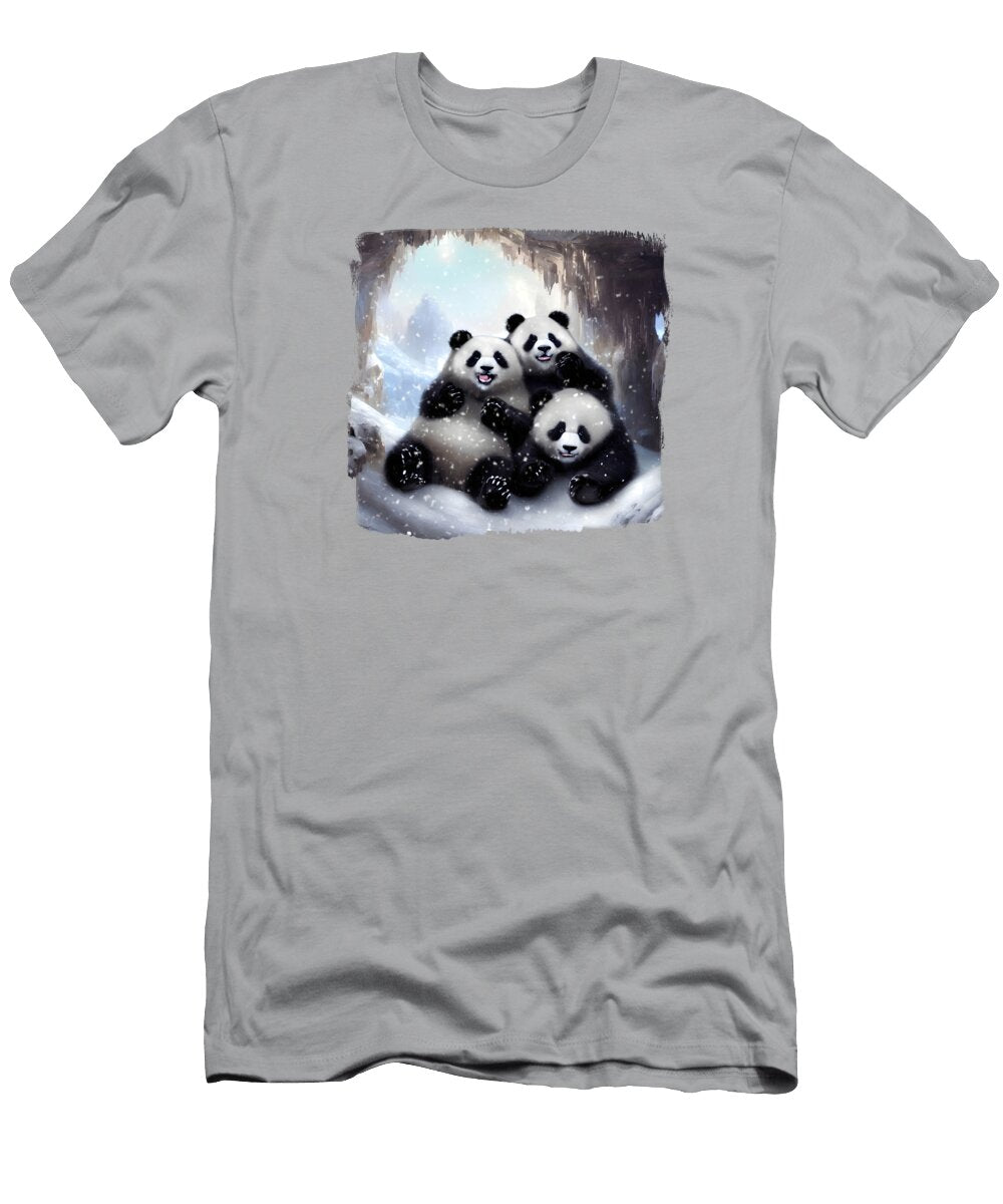 Kawaii Pandas in the Snow Elisabeth Lucas T-Shirt