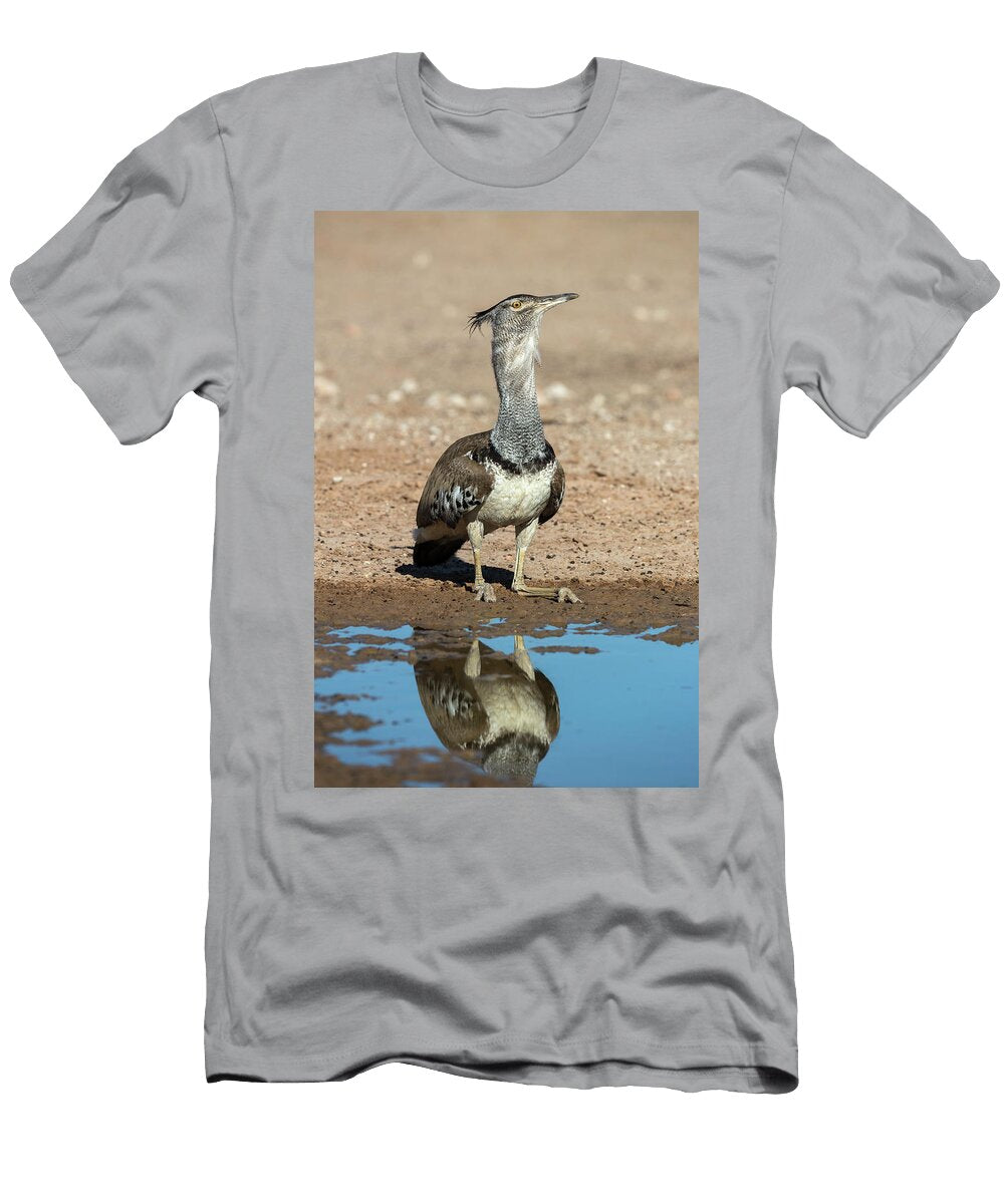 Kori Bustard At Water Kgalagadi Transfrontier Park Ann Steve Toon Natureplcom T-Shirt