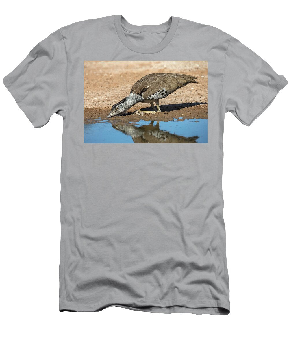 Kori Bustard Drinking Kgalagadi Transfrontier Park Ann Steve Toon Natureplcom T-Shirt