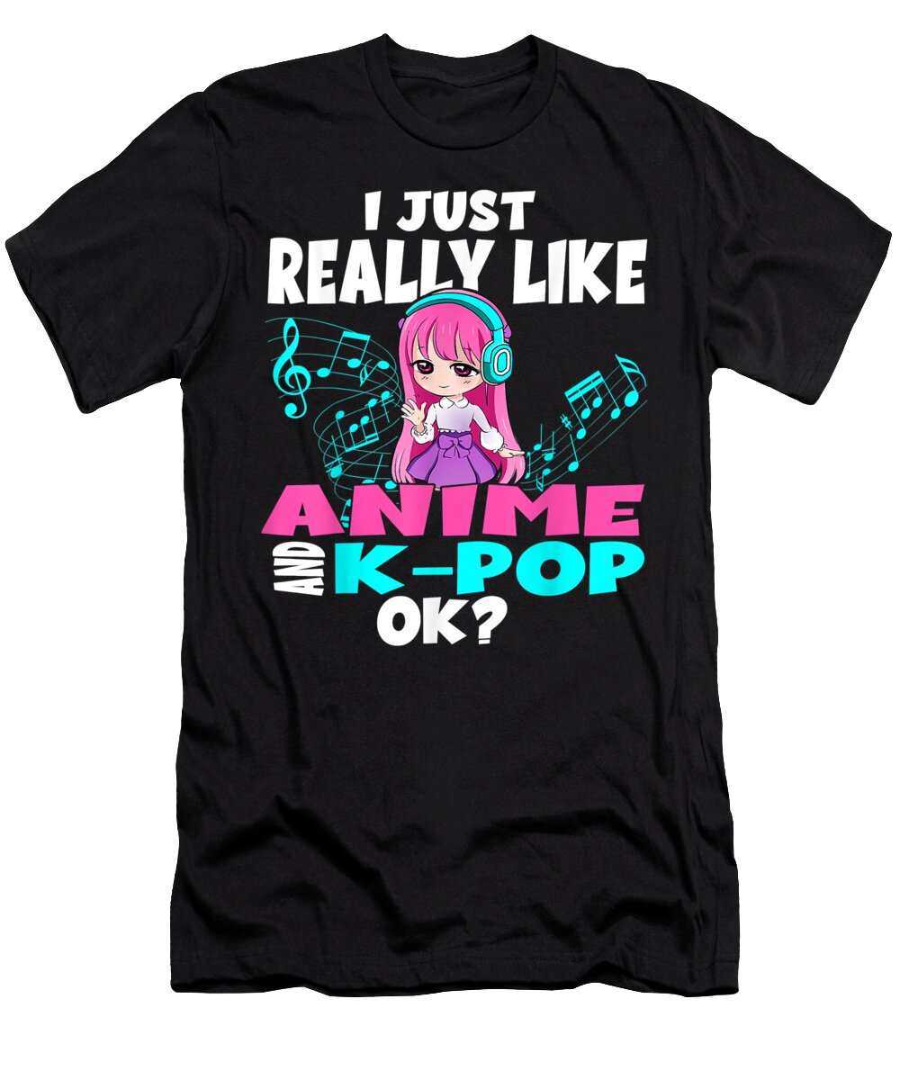 Kpop and Anime Musik Girl Kawaii Otaku Dnt Prints T-Shirt
