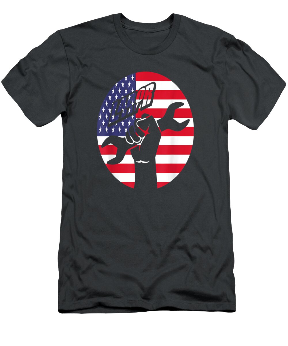 Labor Day Hand Holding Wrench American Workers Labor Day Numan1amora T-Shirt