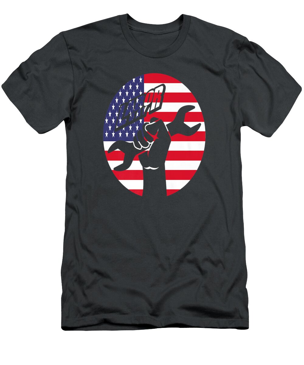 Labor Day Hand Holding Wrench American Workers Premium Labor Day Lucasaudio T-Shirt