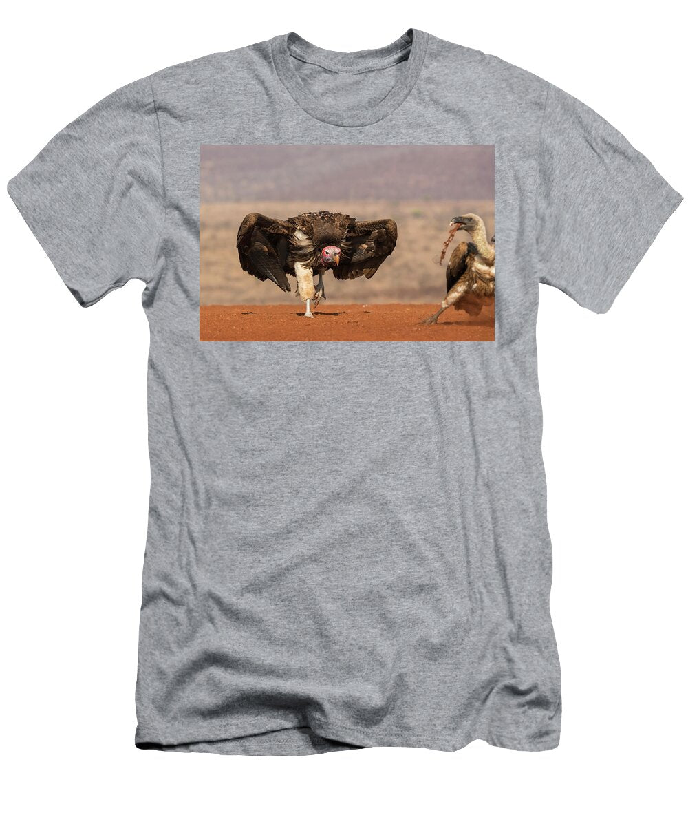 Lappetfaced Vulture Intimidating Whitebacked Vulture for Ann Steve Toon Natureplcom T-Shirt