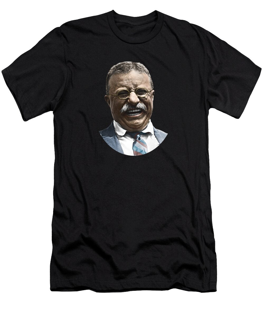 Laughing Theodore Roosevelt Photo Colorized War Is Hell Store T-Shirt