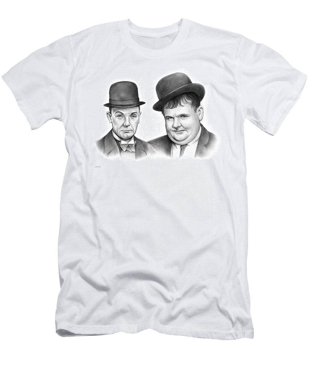 Laurel and Hardy Pencil Sketch Greg Joens T-Shirt