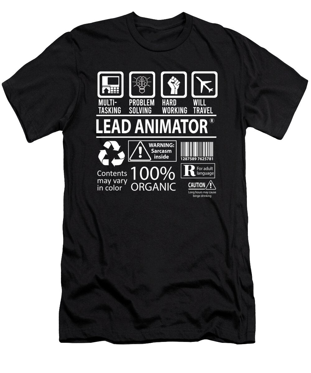 Lead Animator Multitasking Job Title Gift Item Shi Hu Kang T-Shirt